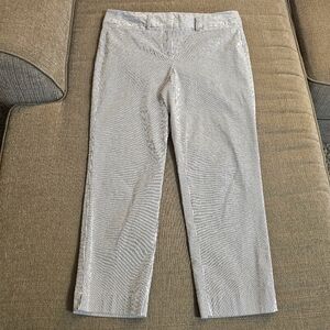 Ann Taylor Blue White Pinstripe Casual Career Office Work Pants Size 6 Petite